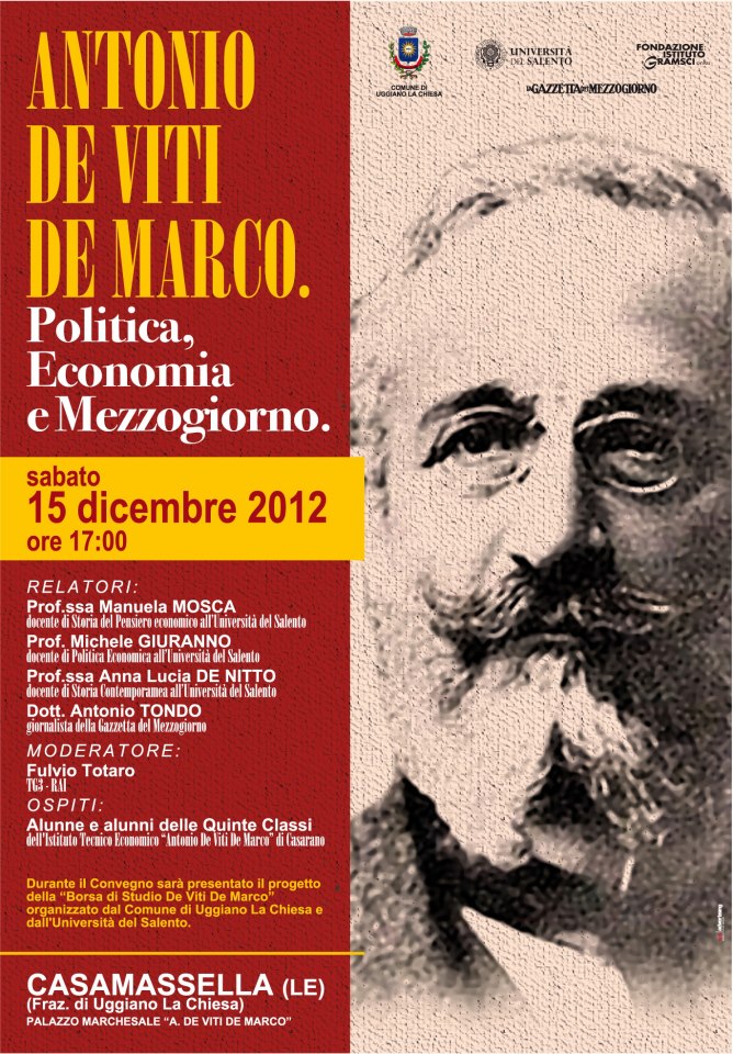 Antonio De Viti De Marco in un seminario a lui dedicato Otranto Oggi Antonio De Viti De Marco in un seminario a lui dedicato Otranto Oggi